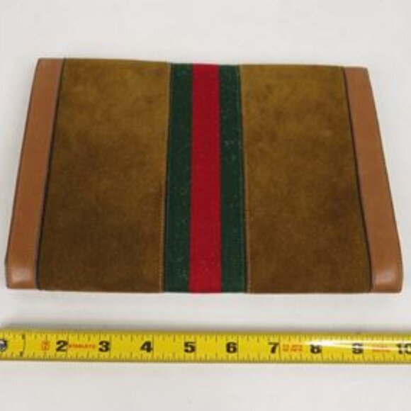 Gucci Suede Leather Clutch Classic Vintage - Picture 2 of 7
